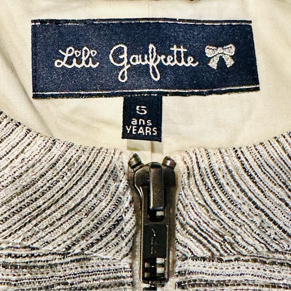 Girls Lili Gaufrette Size 5 zip jacket French Designer Clothing Label - Picture 3 of 3